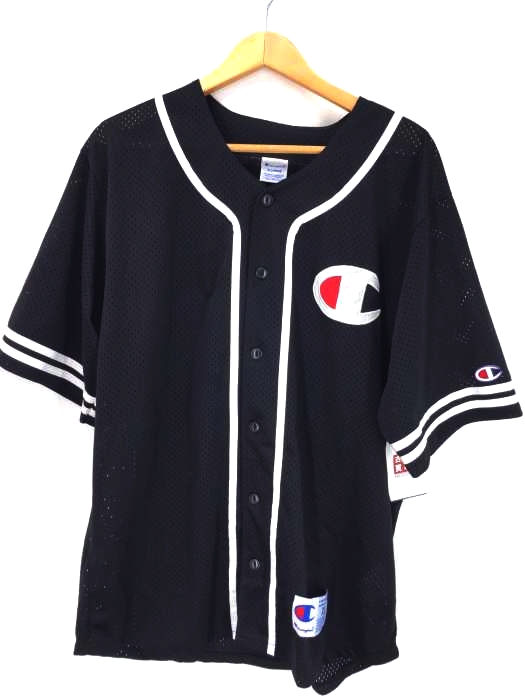 Champion（チャンピオン） ビッグロゴメッシュベースボールシャツ メンズ トップス