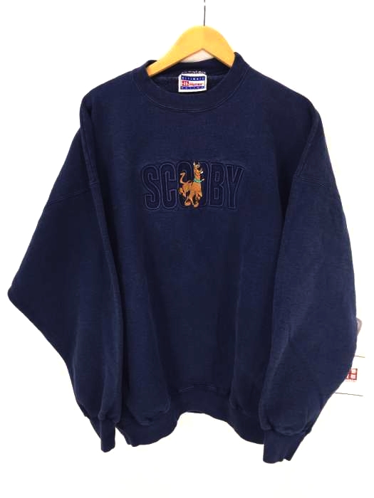 USED古着（ユーズドフルギ） Hanesボディ SCOOBY 刺しゅう クルーネックスウェット メンズ トップス