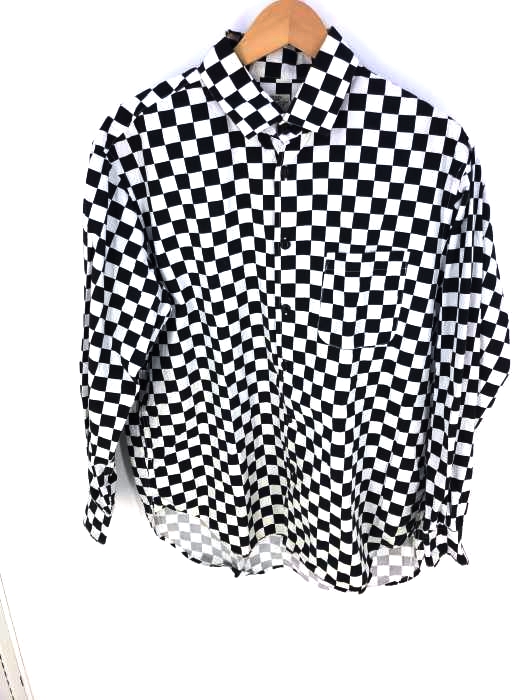 gold(ゴールド) CHECKERS PRINT COTTON BROAD L/S BIG SHIRT チェッカーズ シャツ 猫目ボタン メンズ トップス
