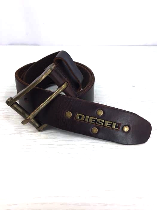 DIESEL(ディーゼル) ロゴプレートレザーベルト メンズ ファッション雑貨