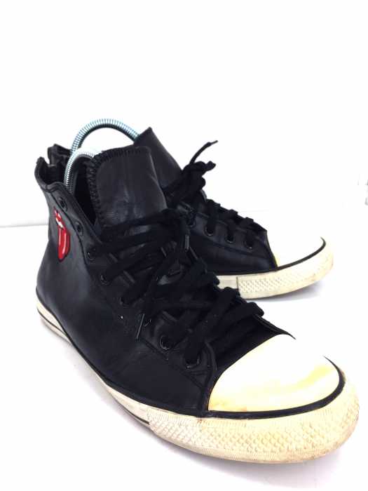 USED古着 (ユーズドフルギ) THE ROLLING STONES ワッペンレザーハイカットスニーカー メンズ シューズ
