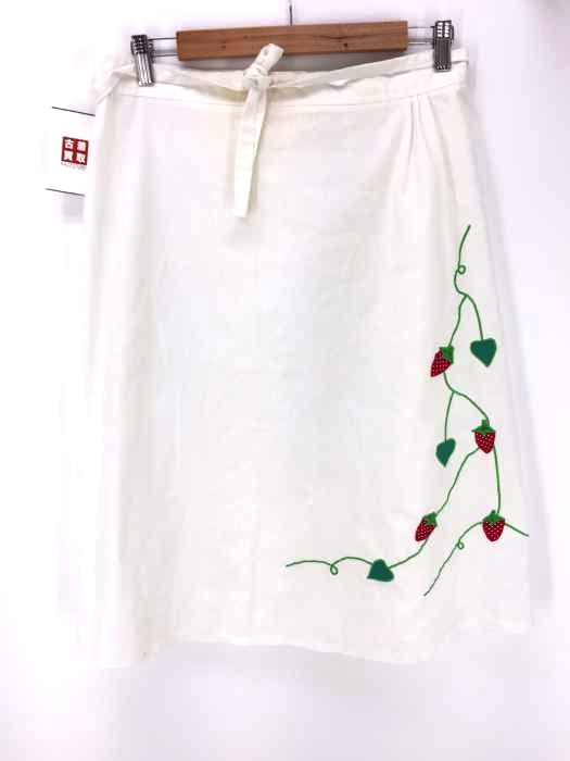 USED古着（ユーズドフルギ） USA製 イチゴ刺繍 ラップスカート レディース スカート