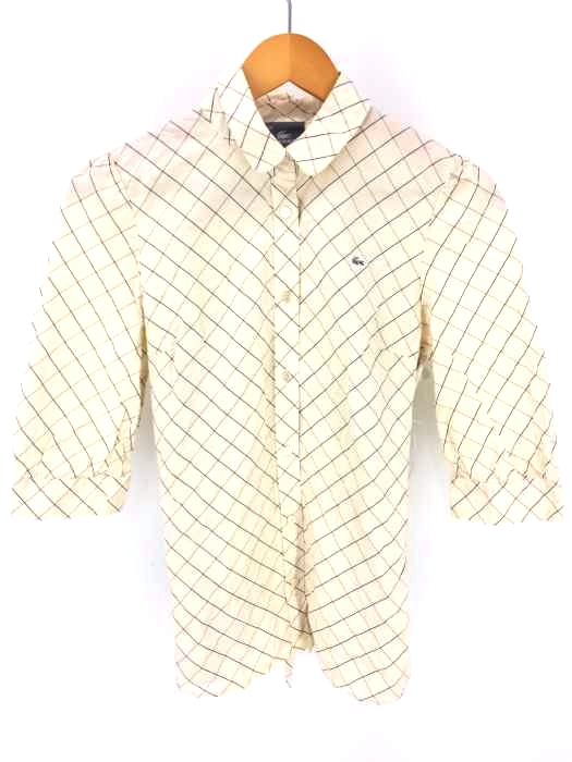 LACOSTE（ラコステ） 7分袖ブラウス ラウンドカラー レディース トップス