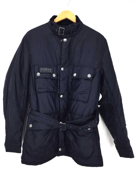 Barbour(バブアー) International padded jacket in navy ベルテッドジャケット メンズ アウター