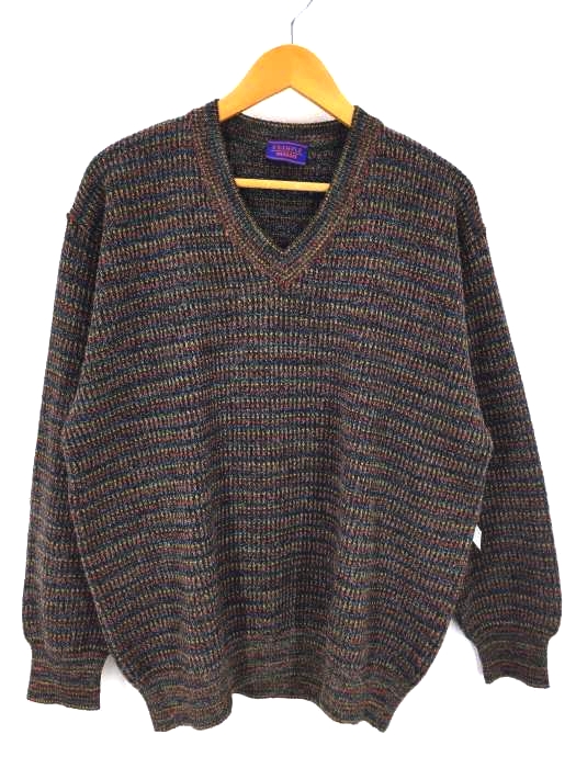 MISSONI（ミッソーニ） EXAMPLE by MISSONI イタリア製 編み柄 ウールアルパカ混Vネックニット メンズ トップス