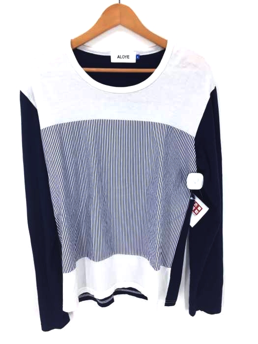 ALOYE（アロイ） ボーダー切替 ロングスリーブTシャツ カットソー メンズ トップス