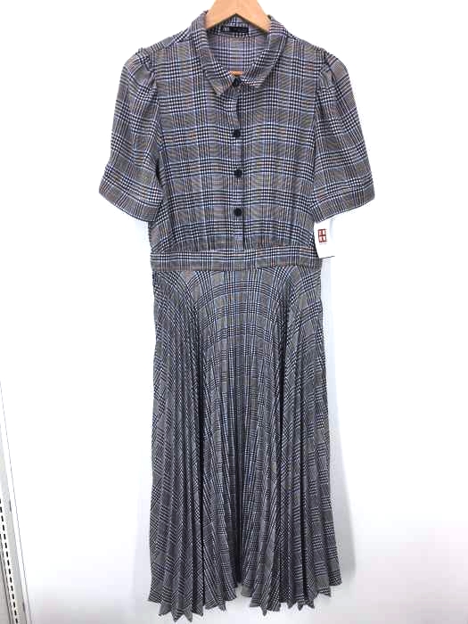 ZARA（ザラ） チェック柄シャツワンピース プリーツスカート レディース ワンピース