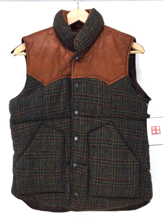 Harris Tweed（ハリスツイード） レザー切替ベスト メンズ アウター