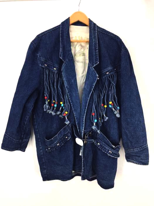 USED古着（ユーズドフルギ） jeanjer フリンジ付きデニムジャケット メンズ アウター