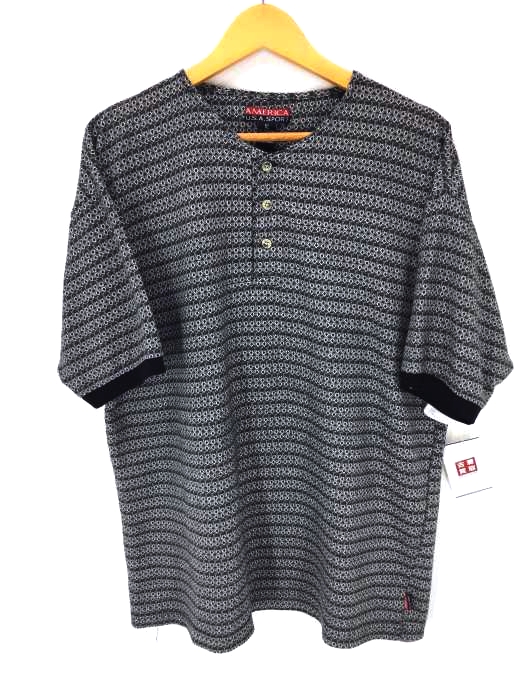 USED古着（ユーズドフルギ） AMERICA U.S.A.SPORT ポリコットン ノーカラーヘンリーネックカットソー メンズ トップス