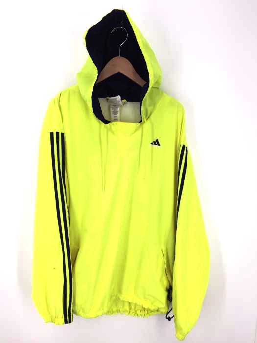 adidas（アディダス） 蛍光イエローアノラックパーカー メンズ