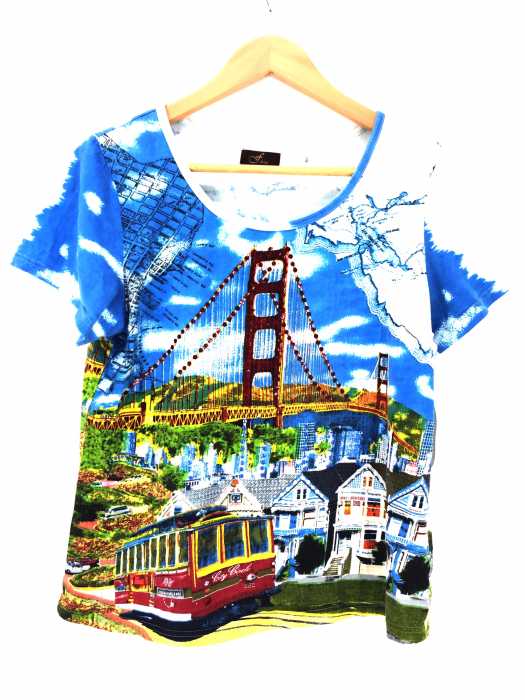 USED古着  （ユーズドフルギ） f shop 総柄Tシャツ レディース トップス
