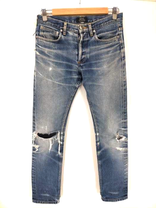 A.P.C.(アーペーセー) PETIT STANDARD ボタンフライ ダメージデニムパンツ メンズ パンツ