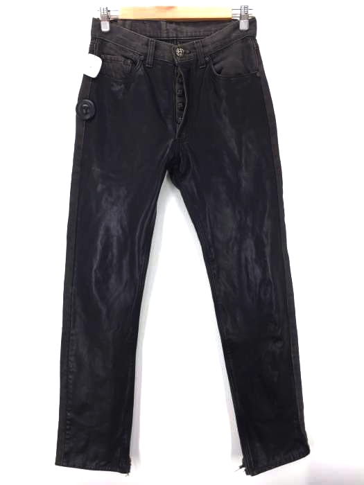 A&G(エーアンドジー) Levis501 カスタムレザー切替デニムパンツ クロスパッチ メンズ パンツ