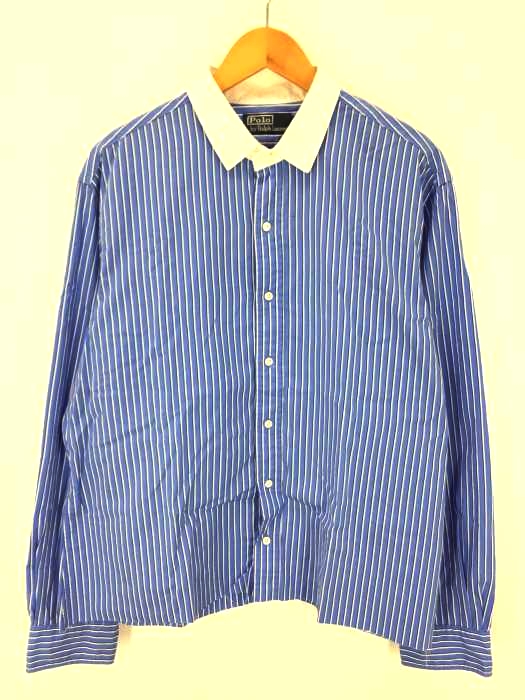 Polo by RALPH LAUREN（ポロバイラルフローレン） 裾カットオフ加工 オーバーサイズストライプシャツ メンズ トップス