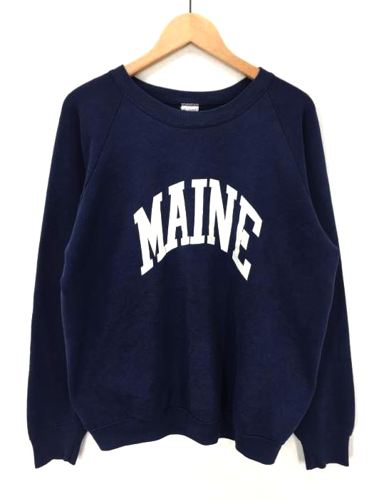 USED古着(ユーズドフルギ) MAINE カレッジロゴプリントラグランスリーブスウェット メンズ トップス