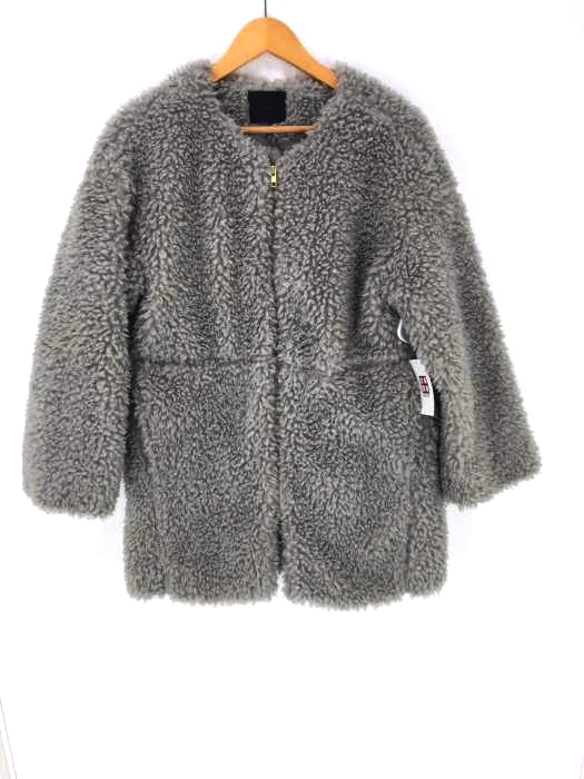 KBF（ケイビーエフ） ノーカラー ボアコート レディース アウター  