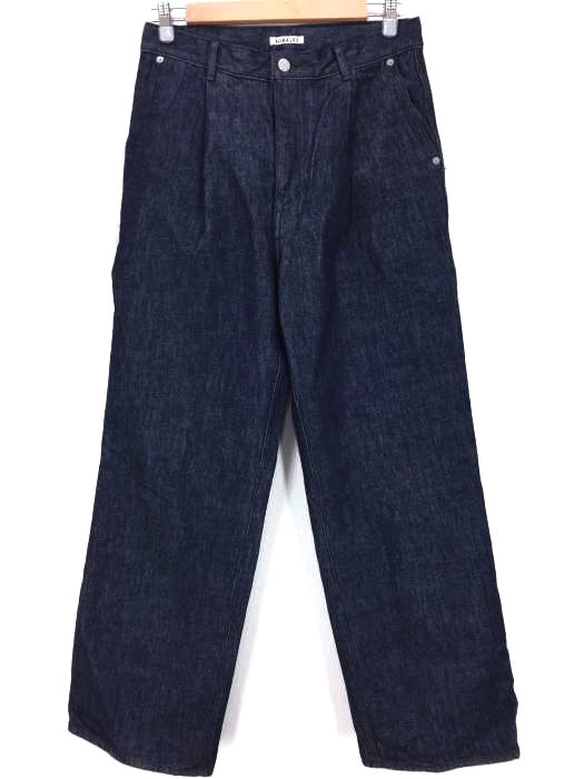 AURALEE（オーラリー） HARD TWIST DENIM WIDE SLACKS インディゴ メンズ パンツ