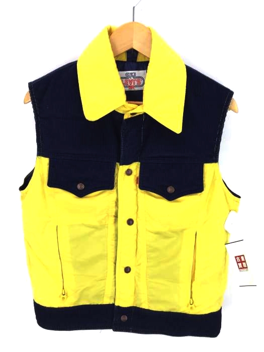 Levis（リーバイス） USA製 SKI オレンジタブ スモールe TALONジップ コーデュロイ切替しダウンベスト メンズ アウター