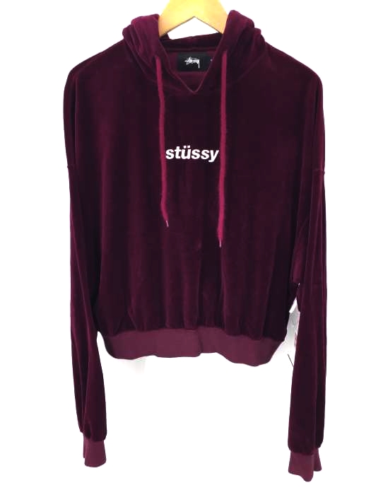 Stussy（ステューシー） ロゴ ベロアパーカー レディース トップス