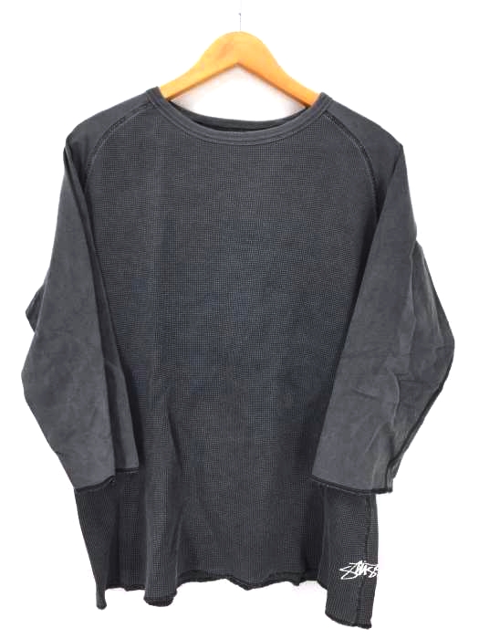 Stussy（ステューシー） 紺タグ 後染めラグランサーマル地ロングスリーブTシャツ メンズ トップス