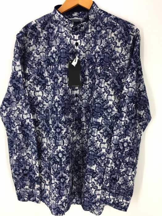 fakelondon（フェイクロンドン） バンドカラー総柄シャツ メンズ トップス