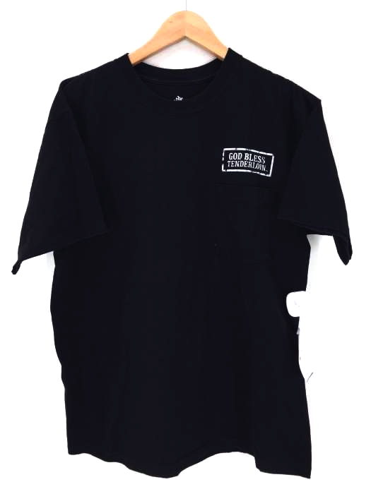 TENDERLOIN ブラック Tシャツ ポケット付き TENDERLOIN LOGO POCKET T-SHIRTS 6.0oz PREMIUM COTTON 100% BLACK