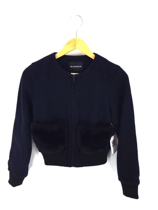 BLENHEIM(ブレンへイム) ノーカラージップジャケット フェイクファーポケット レディース アウター