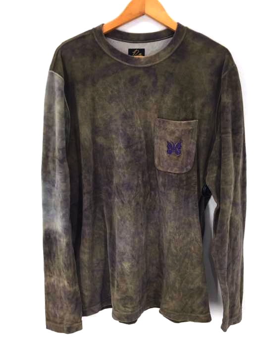 Needles(ニードルス) L/S Crew Neck Tee C/P Velour Uneven Dye メンズ トップス