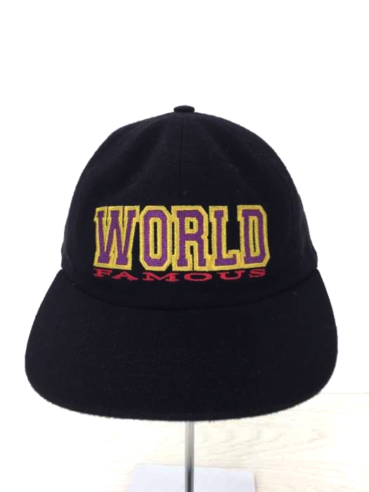 Supreme（シュプリーム） World Famous 6-Panel Cap BLACK ワールド フェイマス 6パネル キャップ 黒 メンズ 帽子