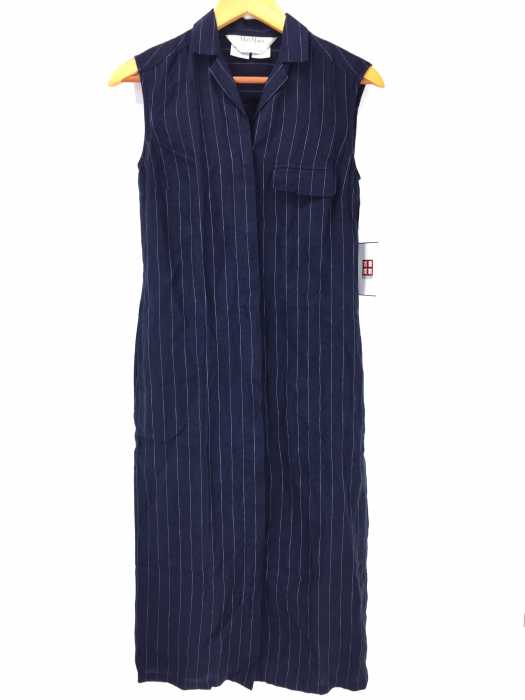 MAX MARA（マックスマーラ） イタリア製ストライプ柄リネンシャツワンピース レディース ワンピース