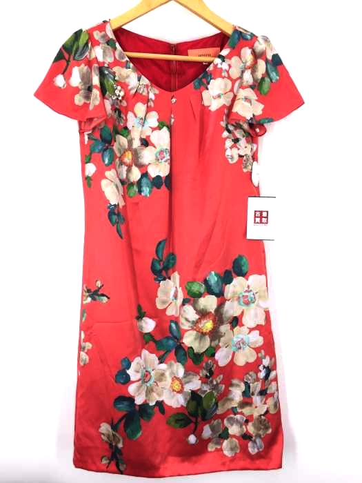 Sunauna（スーナウーナ） 花柄サテンワンピース レディース ワンピース