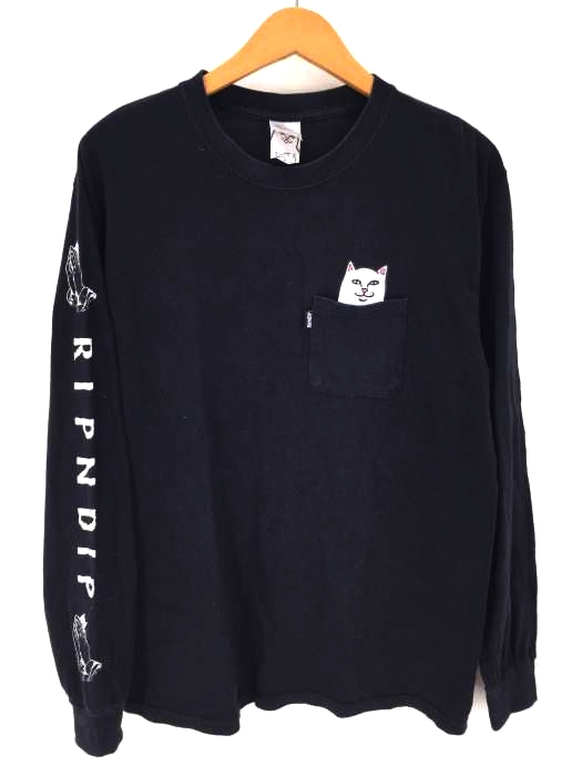 RIPNDIP(リップンディプ) プリント ロングスリーブ ポケットTシャツ メンズ トップス