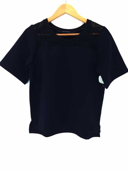 YECCA VECCA(イェッカヴェッカ) レース切り替えクルーネックトップス レディース トップス