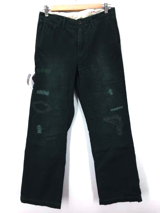 Polo by RALPH LAUREN(ポロバイラルフローレン) ダメージ加工 パッチワーク 裏タータンチェック メンズ パンツ