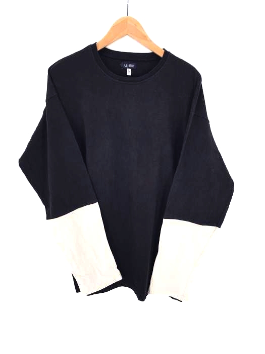 ARMANI JEANS(アルマーニジーンズ) 背面プリント袖切替長袖Tシャツ メンズ トップス