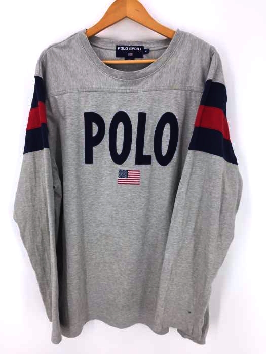 POLO SPORT RALPH LAUREN（ポロスポーツラルフローレン） 星条旗 ロゴ 刺繍 長袖 フットボール Tシャツ メンズ トップス