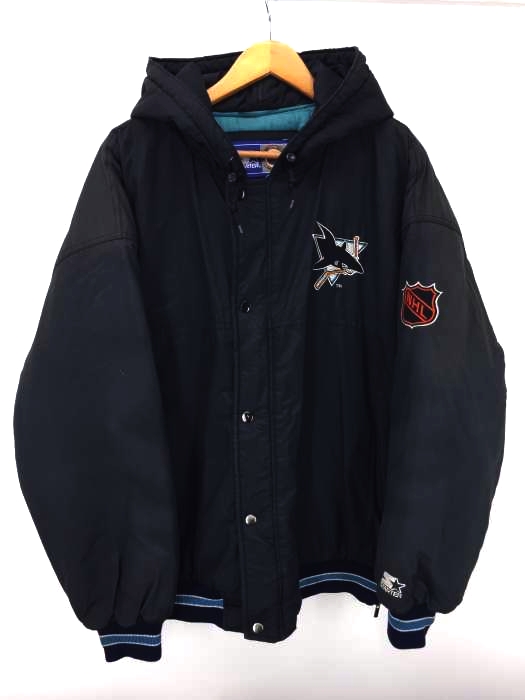 スターター x NHL サンノゼ シャークス ナイロンジャケット スタジャン