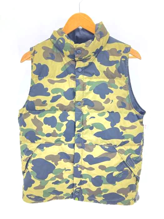 A BATHING APE(アベイシングエイプ) 1stサル迷彩 カモ柄 ダウンベスト メンズ アウター