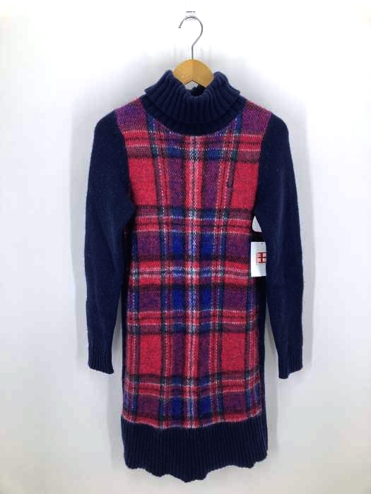FRED PERRY（フレッドペリー） ウール混 タータンニット ドレス レディース ワンピース