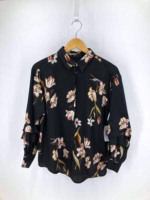 ZARABASIC（ザラベーシック） 袖デザイン花柄比翼シャツ レディース トップス