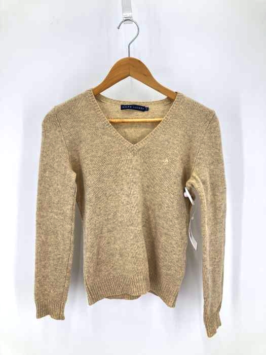 RALPH LAUREN（ラルフローレン） ワンポイント刺繍カシミヤ混 Vネックニットセーター レディース トップス
