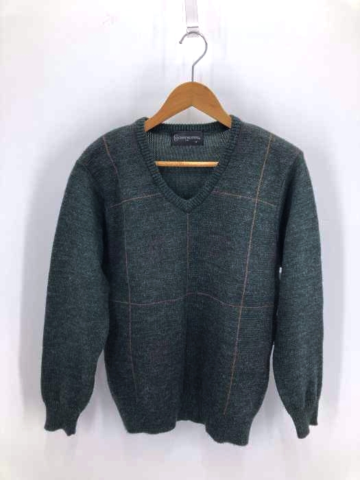 GIANNI VALENTINO（ジャンニヴァレンティノ） チェック柄ウールVネックニットセーター メンズ トップス
