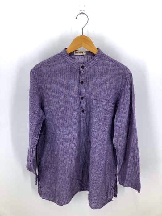 fabindia（ファブインディア） 70S バンドカラー ストライプシャツ メンズ トップス