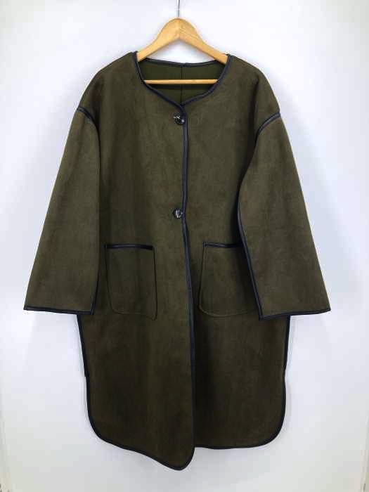 JUNOAH（ジュノア） ムートンパイピングノーカラーコート レディース アウター