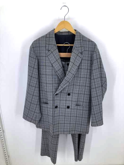 TK.TAKEO KIKUCHI（ティーケータケオキクチ） グレンチェックダブルブレストジャコット 3タックワイドテーパードスラックス メンズ セットアップ