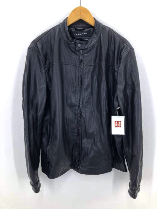 ZARA MAN（ザラマン） フェイクレザージャケット ジップアップ バンドカラー メンズ アウター
