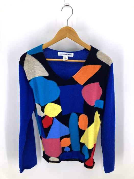 COMME des GARCONS SHIRT(コムデギャルソンシャツ) Vネックマルチカラーニット メンズ トップス