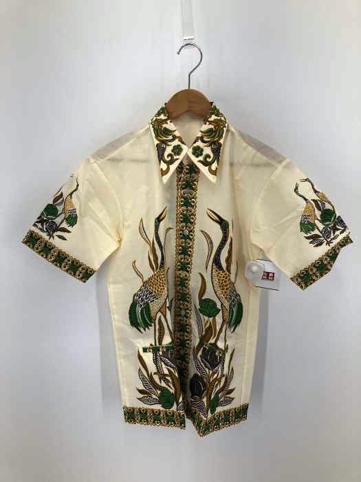 USED古着(ユーズドフルギ) 総柄アロハシャツ 鶴柄 ツル メンズ トップス