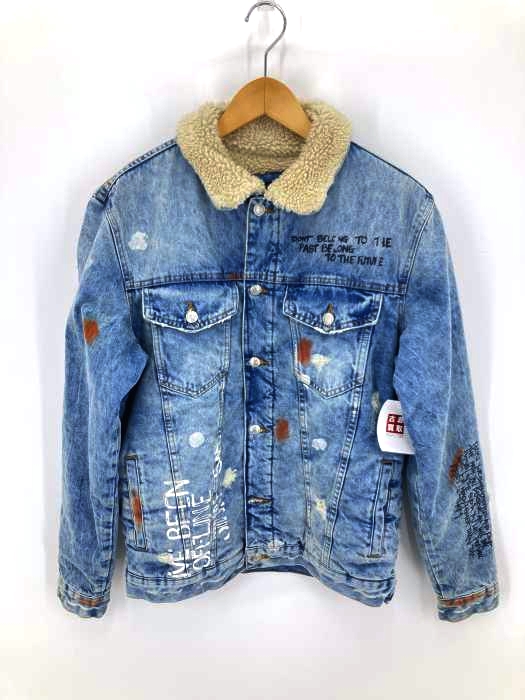 ZARA（ザラ） USED加工 ペイントデニムボアジャケット メンズ アウター